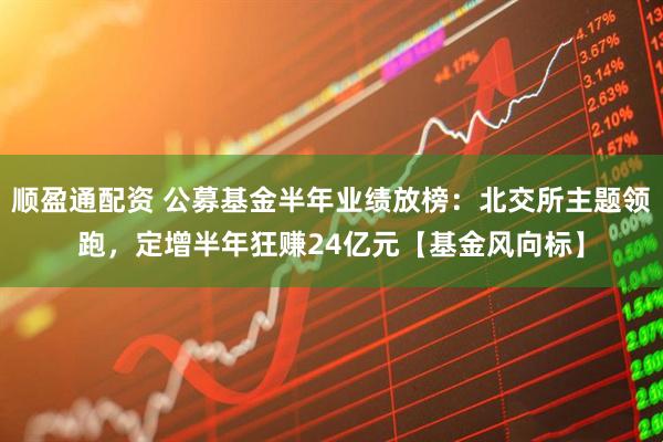 顺盈通配资 公募基金半年业绩放榜：北交所主题领跑，定增半年狂赚24亿元【基金风向标】