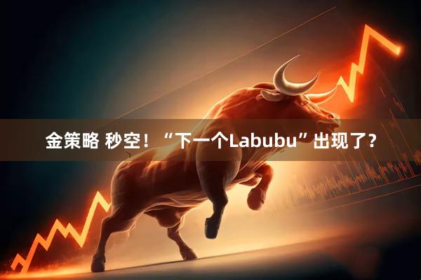 金策略 秒空！“下一个Labubu”出现了？